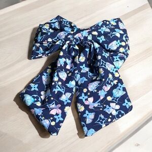 Navy Floral Bow Hair Clip Fashion